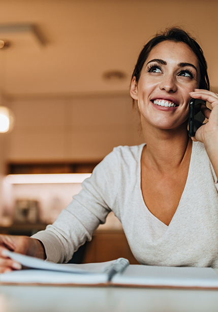 Woman talking on the phone