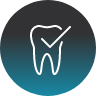Icon of a tooth with a checkmark