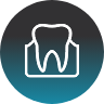 Icon of a tooth in receding gums