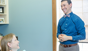 Doctor Parry smiling at a patient