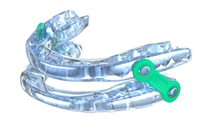 Clear tray to be worn over the teeth