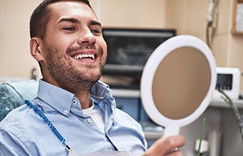 Man smiling in the dental chair