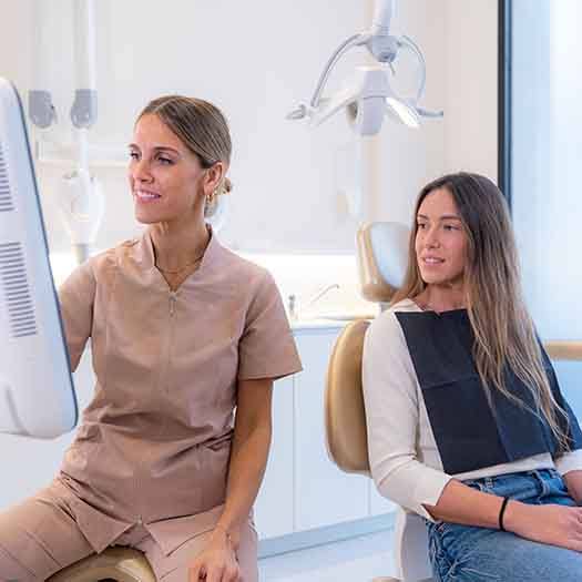 Woman at a dental consultation